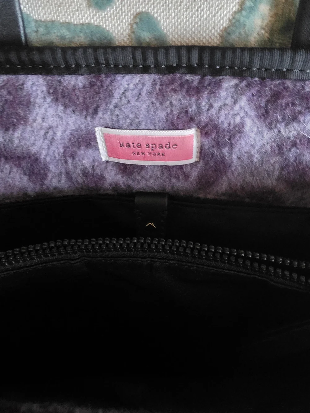 kate spade New York Purple Leopard-Print Fleece Tote